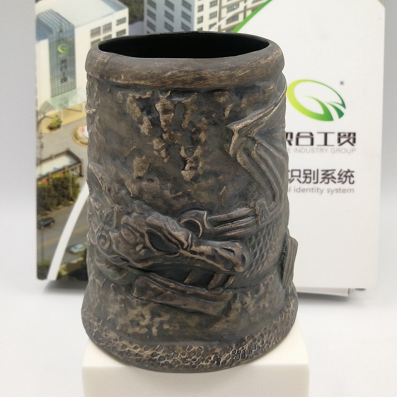Taza tiki en forma de dragón de celebridades de Internet cuidadosamente seleccionada, taza de cerámica personalizada creativa, taza de cóctel de bar, vino 3D con linterna bonita