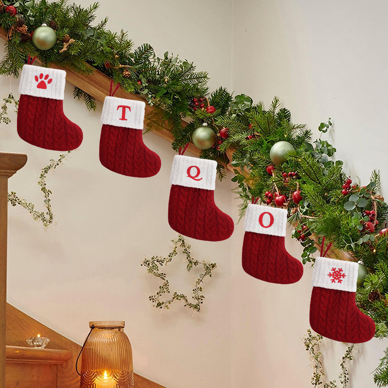 Cross-border Christmas socks Christmas tree decoration letter socks creative pendants children's gifts party decoration cross-border low price