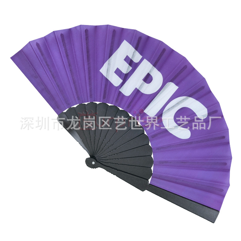 Ventilador de tela personalizado Pantone color auto-selección ventilador plegable portátil negro rojo blanco ventilador de plástico