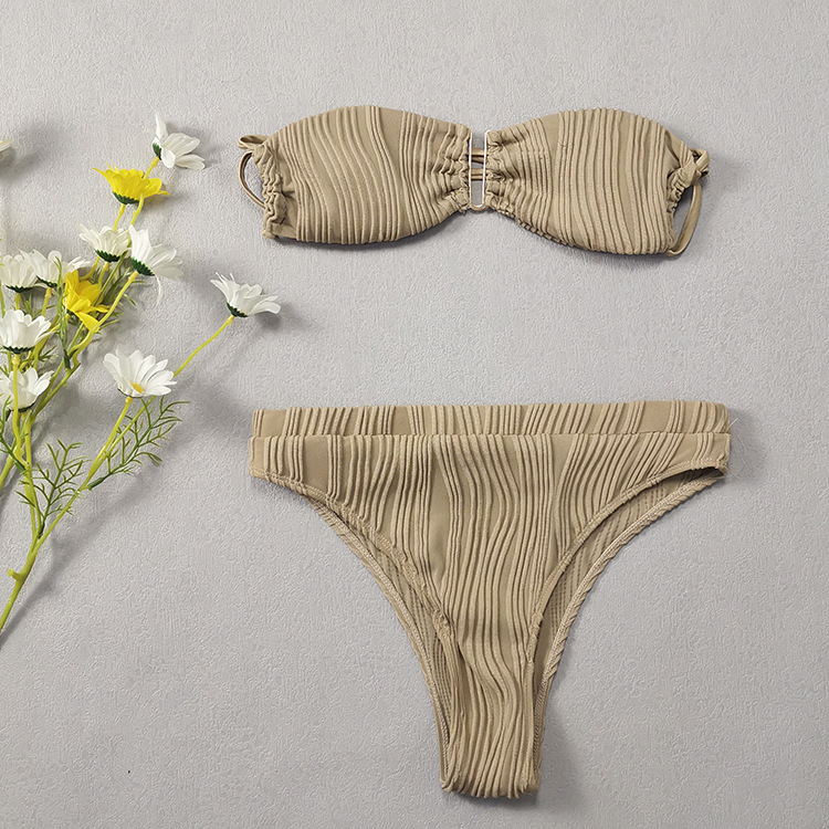 Womenu0027S Stripe Solid Color Polyester Bikinis 2 Piece Set
