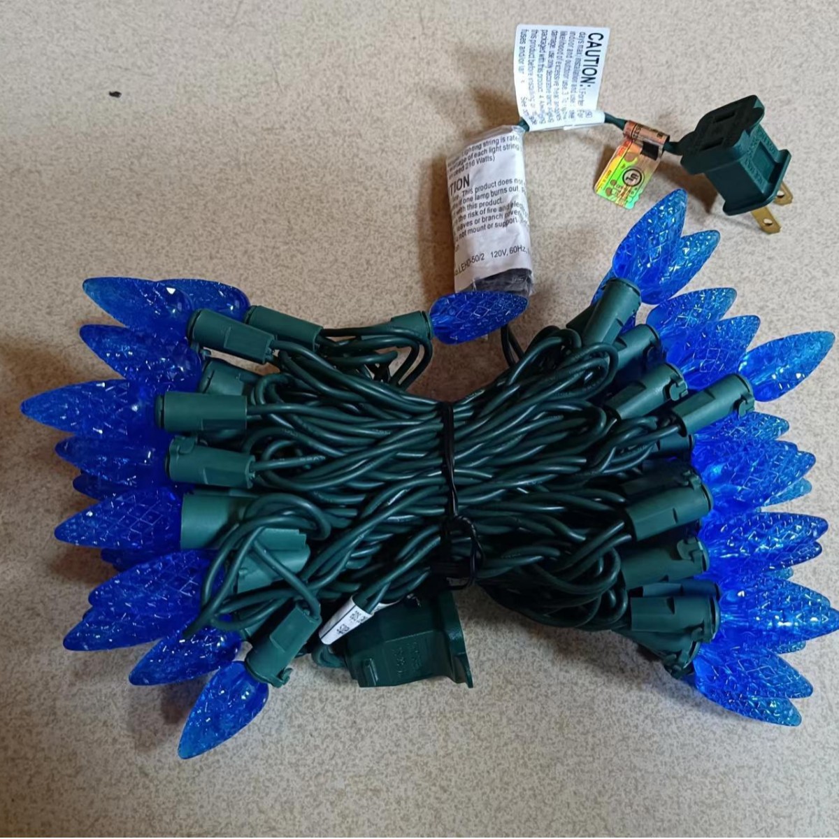 Fuente de la fábrica al aire libre LED UL588 certificado Amazon C3 fresa cabeza color Navidad luz decorativa cadena se puede establecer