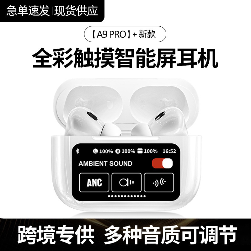 2026 Cross-Border Hot-Selling Model A9Pro Digital Display Color Screen In-Ear Long-Lasting Sports Anc Noise-Cancelling Wireless Bluetooth Headphones 2026 Cross-Border Hot-Selling Model A9Pro Digital Display Color Screen In-Ear Long-Lasting Sports Anc Noise-Cancelling Wireless Bluetooth Headphones