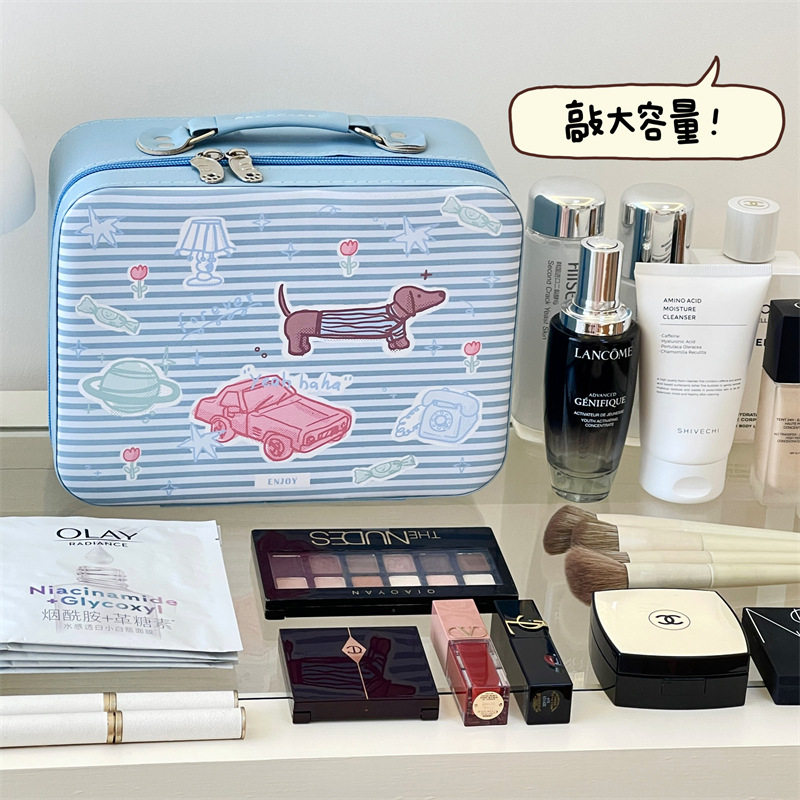 Bolsa de cosméticos linda 2025 nueva caja de almacenamiento de bolsa de lavado de viaje portátil portátil de gran capacidad para mujer