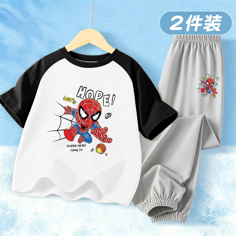 Children's Summer Suit 2026 New Pure Cotton Summer Thin Baby Raglan Boys' Sports Suit Cartoon Ultraman Children's Summer Suit 2026 New Pure Cotton Summer Thin Baby Raglan Boys' Sports Suit Cartoon Ultraman