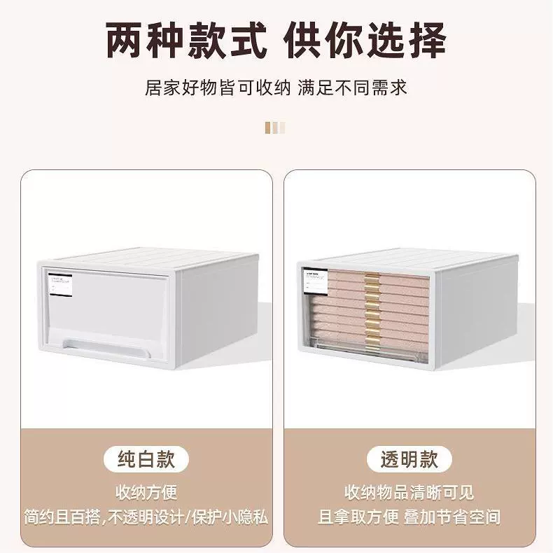 Japanese-Style Storage Box Set, Stackable Drawer System, Multiple Sizes (5–53L), Privacy or Transparent