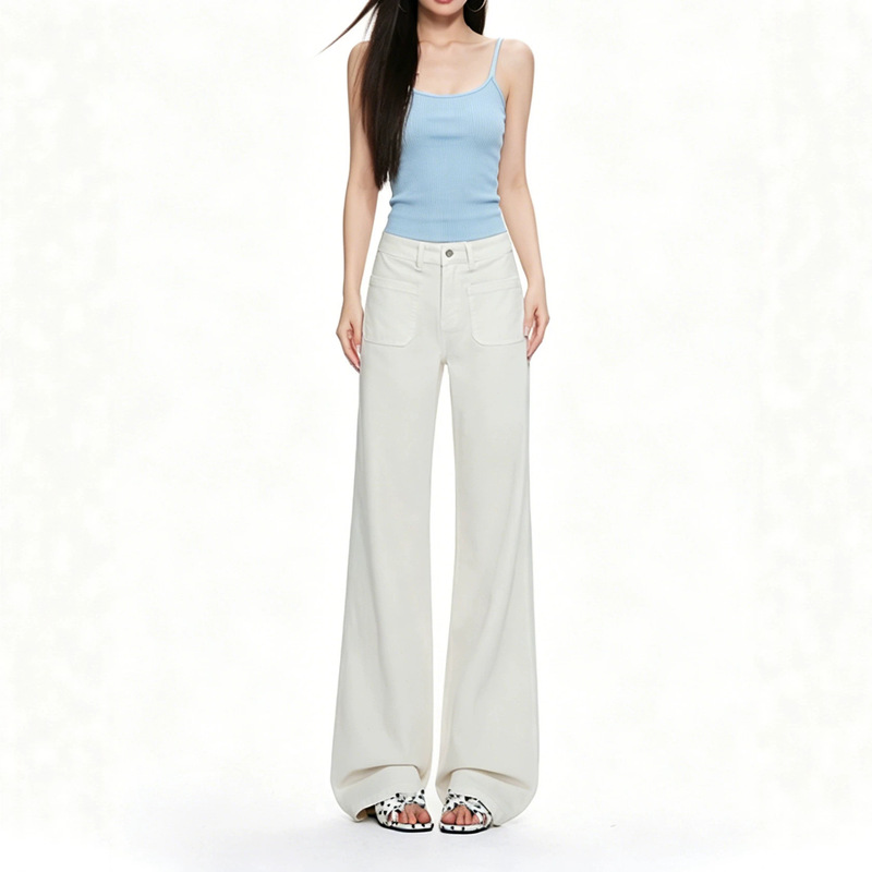 2026 Summer Hot-Selling Women's Clothing Xinjiang Long-Staple Cotton Stretchy Straight-Leg Jeans for Petite Sizes, Fashionable and Comfortable