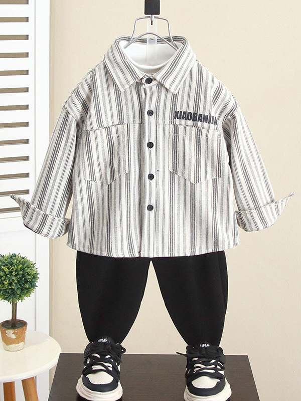 Camisa Infantil Otoño-Invierno 6921, Nuevo Estilo 2026, Ropa Exterior para Niños, Chaqueta de Bebé Forrada de Felpa y Gruesa para Invierno