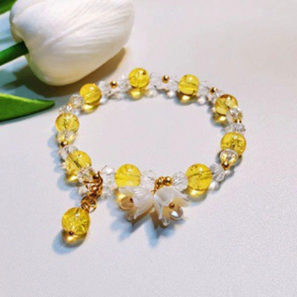 S017-Yellow Lily of the Valley Bracelet SZ178