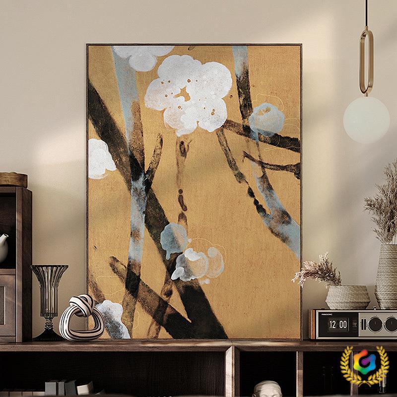✅中古风客厅背景墙壁装饰画巨大幅抽象法式奶油风挂画玄关画艺术