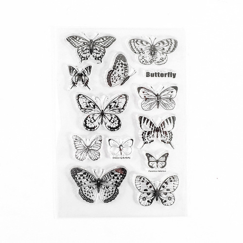 Yuezhen retro silicone transparent seal handbook DIY decorative material set English digital plant stamp stamp