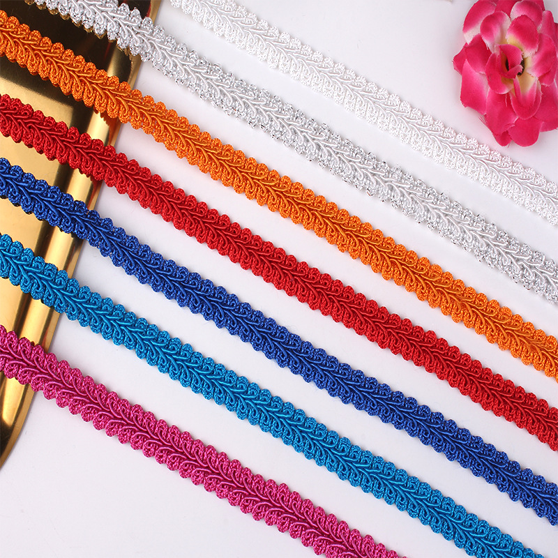 义乌厂家服装辅料批发人字花边 蜈蚣花边 现货供应波浪彩色花边