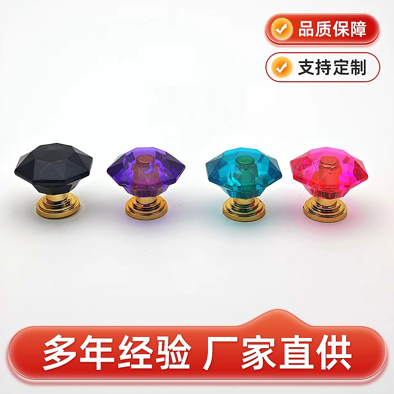 Красочная хрустальная ручка для ящика с бриллиантами, прозрачная ручка, плоская ручка с бриллиантами, мебельная ручка для дверного ящика шкафа, фурнитура с одним отверстием
