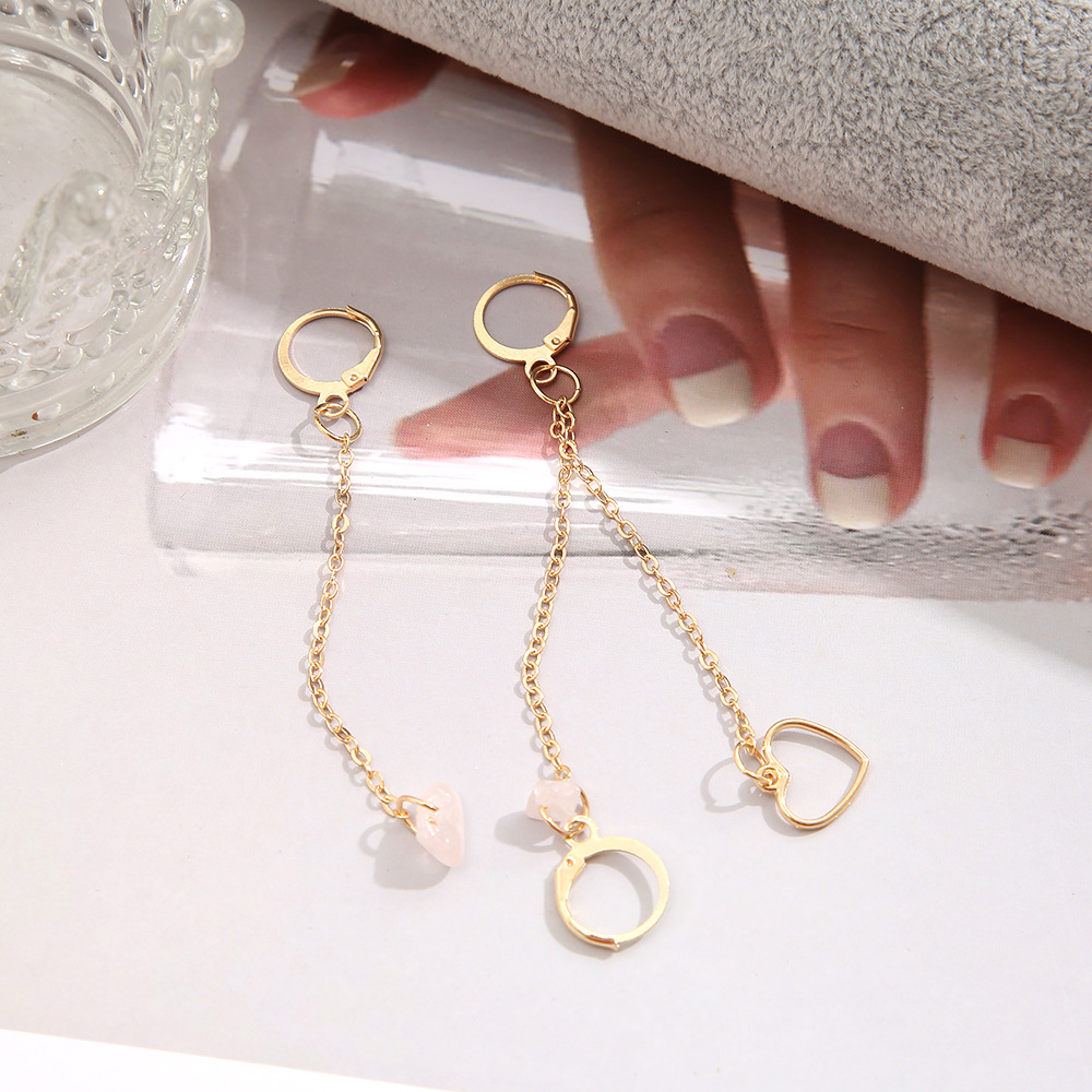 Fashion Heart Shape Alloy Plating Dangling Earrings 1 Pair display picture 3