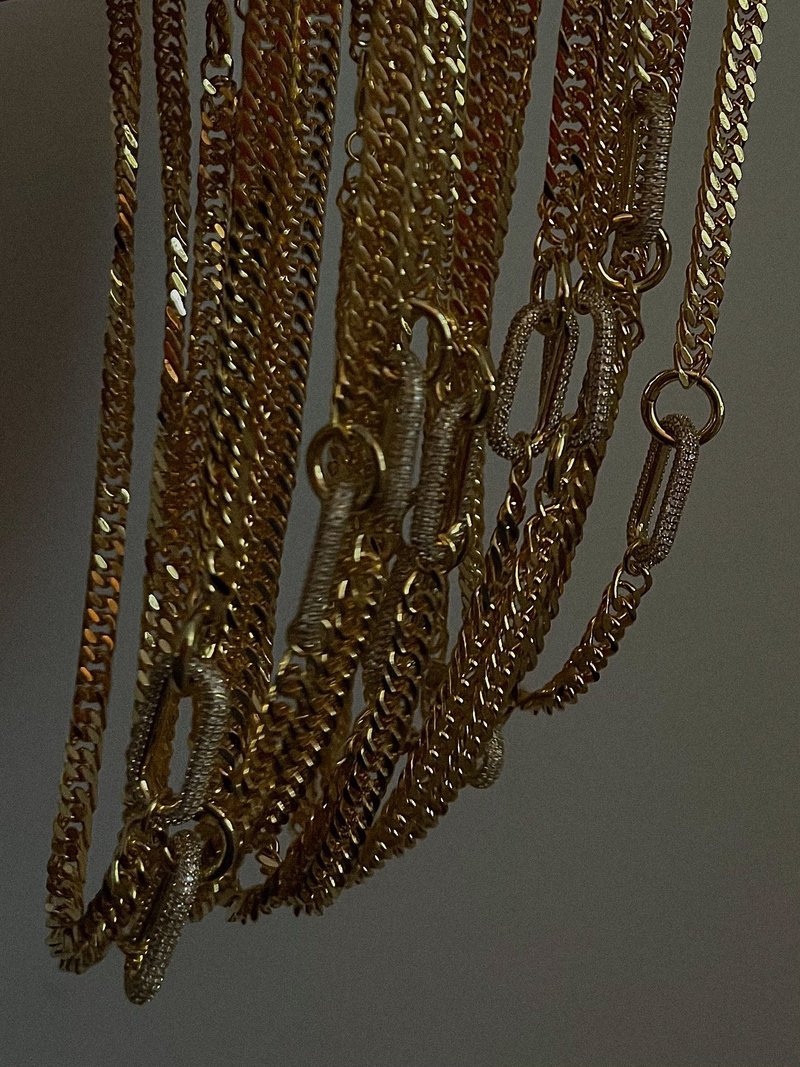 Retro Geometrisch Titan Stahl Überzug Inlay Zirkon 18 Karat Vergoldet Halskette display picture 3