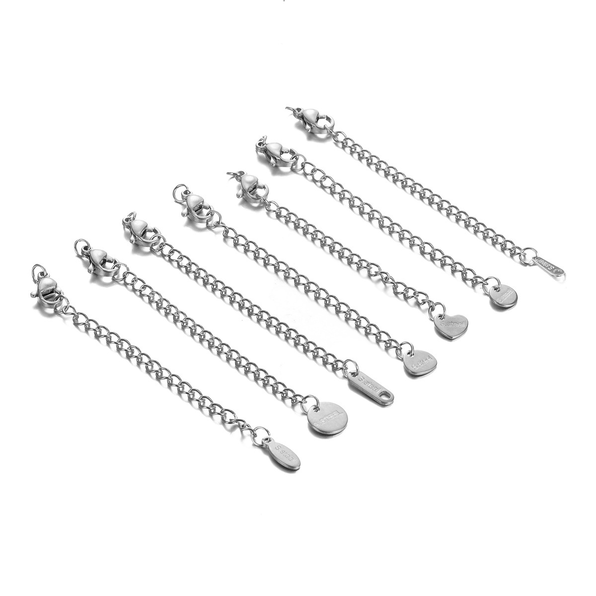 20 Pcs/package Simple Style Solid Color Stainless Steel Plating Chain Jewelry Accessories display picture 1