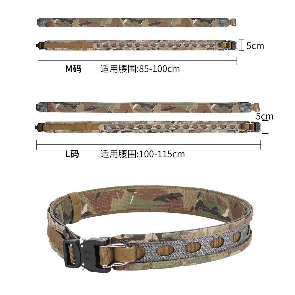 Transfronterizo Amazon táctico bisón cinturón ligero cinturón sellado doble capa Cobra desmontaje rápido hebilla de metal tamaño M