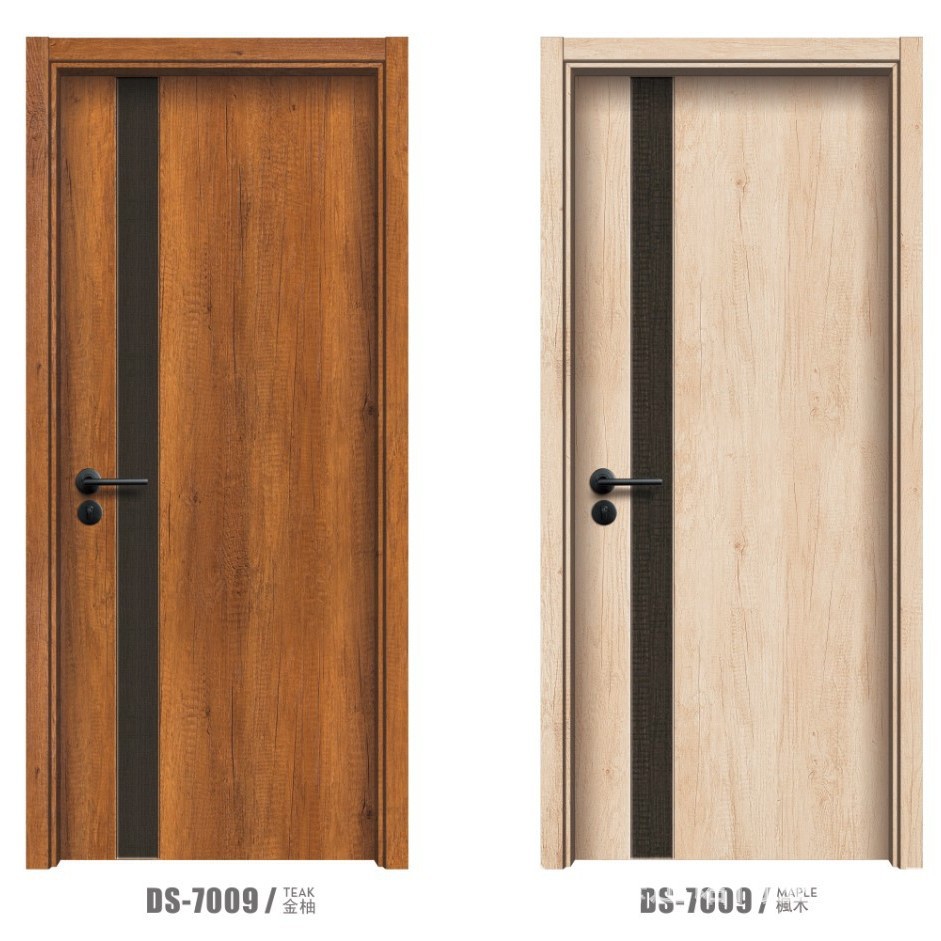 Fábrica 2022 Nueva puerta de cristal de carbono de roble a prueba de humedad impermeable cero traje de habitación interior puerta de madera puerta del hotel