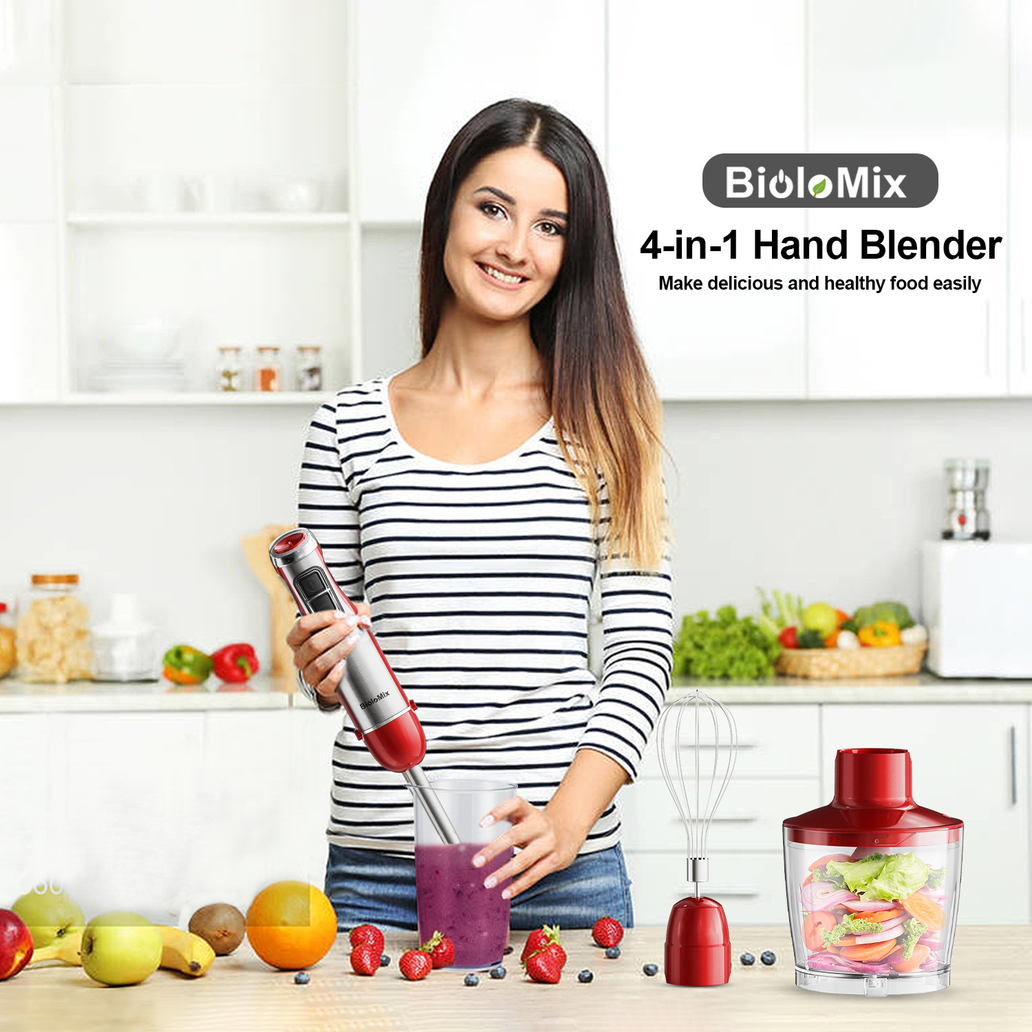 Mezcladora de mano de comercio exterior transfronterizo máquina de jugo de fruta varilla de cocina moledor de carne homogeneizadora mezcladora de mano image 4