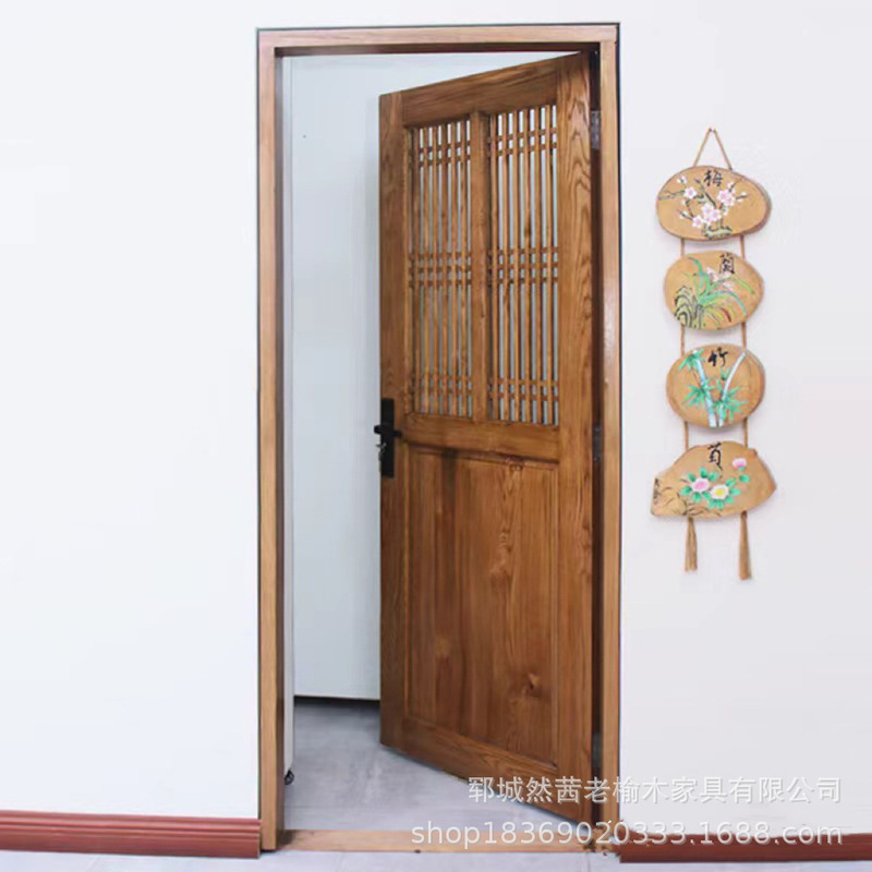 Classical Old Elm Door Hotel B&B Single-Open Indoor Door Multi-Style Old-Style Courtyard Entry Double Door Classical Old Elm Door Hotel B&B Single-Open Indoor Door Multi-Style Old-Style Courtyard Entry Double Door