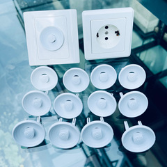 Round handle European anti-electric shock safety plug protector cover European dustproof 2-hole 2-phase power protector cover