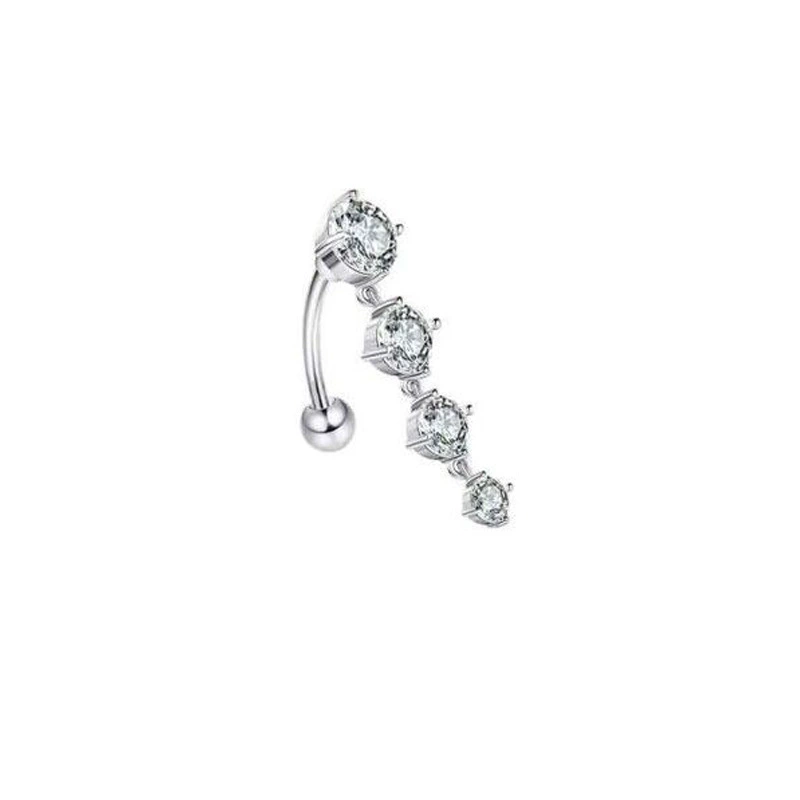 П physiological belly button piercing stainless steel with zircon, Aliexpress, ebay, Amazon