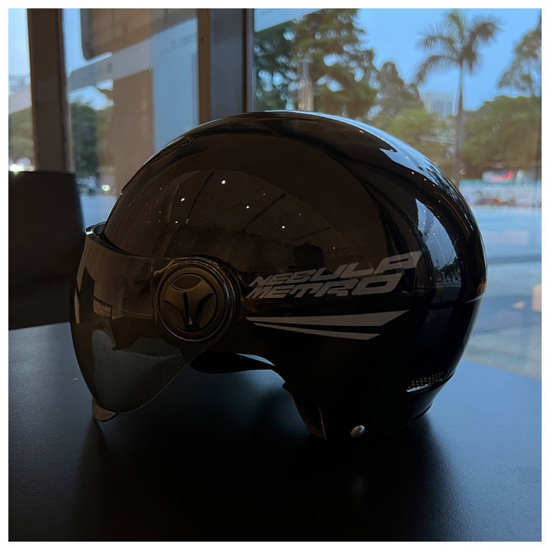 Dual-lens electric vehicle helmet, C national standard certified half helmet for motorcycles and electric scooters, sun-protective, stylish and cool summer hat for men and women, new