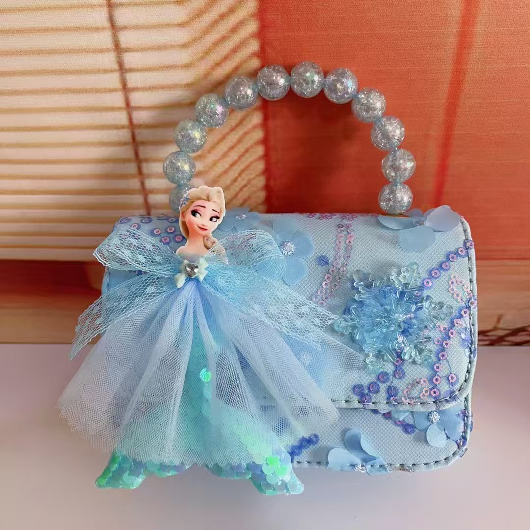 Bolso de perlas, bolso de arco, bolso de princesa Melody, bolso de Año Nuevo, bolso de hombro cuadrado de cadena de niña roja