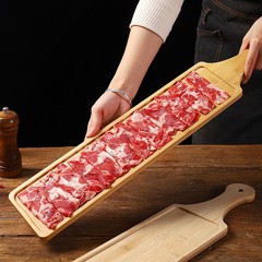 卸売り一メートルの太った牛羊肉の長い木の皿の皿の鍋の皿のアイデアは皿の特色の焼肉の板を並べます。