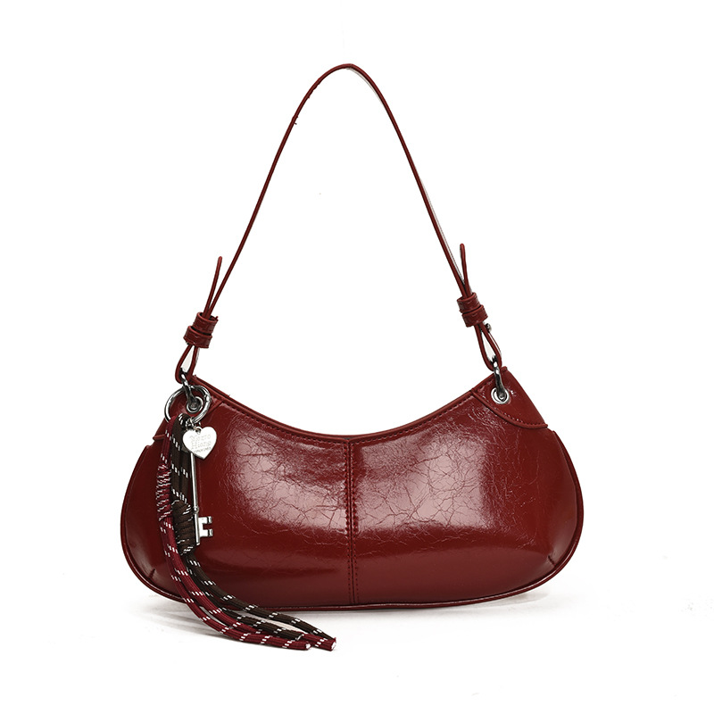 Bolso de axila retro estilo Hong Kong 2025 verano nuevo bolso femenino bolso de textura de alta gama transmisión en vivo del mismo bolso de hombro marea