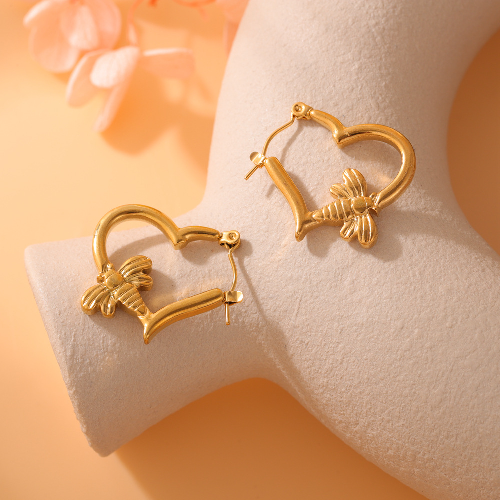 Pendientes de acero inoxidable estilo europeo, minimalista y ligero
