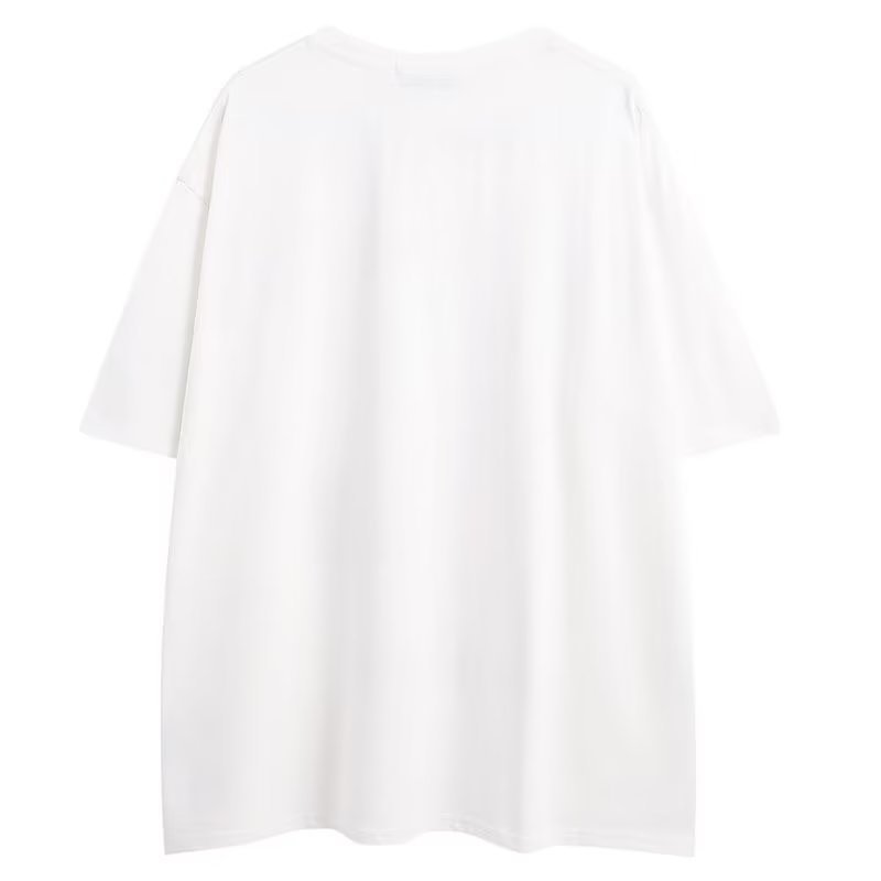 Europeisk oversized sommarkort T-shirt, bomullströja, lös halvärmad topp, herr- och damtopp_voghion.com