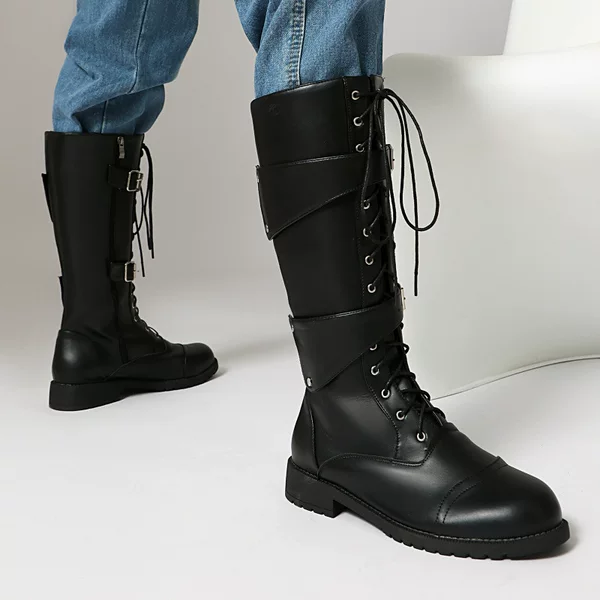 2026 Autumn and Winter New Men's Large Size 40-48 High-Top Riding Boots Leather Boots Export Models Men's and Women's Boots