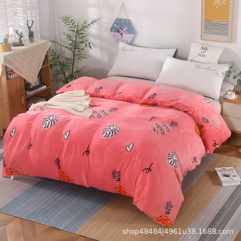 Flange edredón más edredón cubierta doble una sola pieza de lana de coral de doble cara de lana de invierno