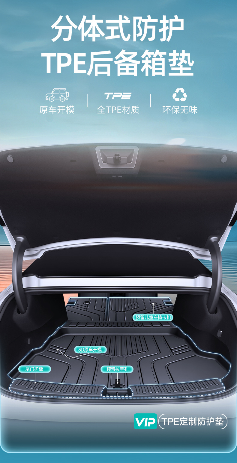 Suitable for Lynk & Co 10EM-p trunk mat TPE car anti-dirt mat interior trunk mat