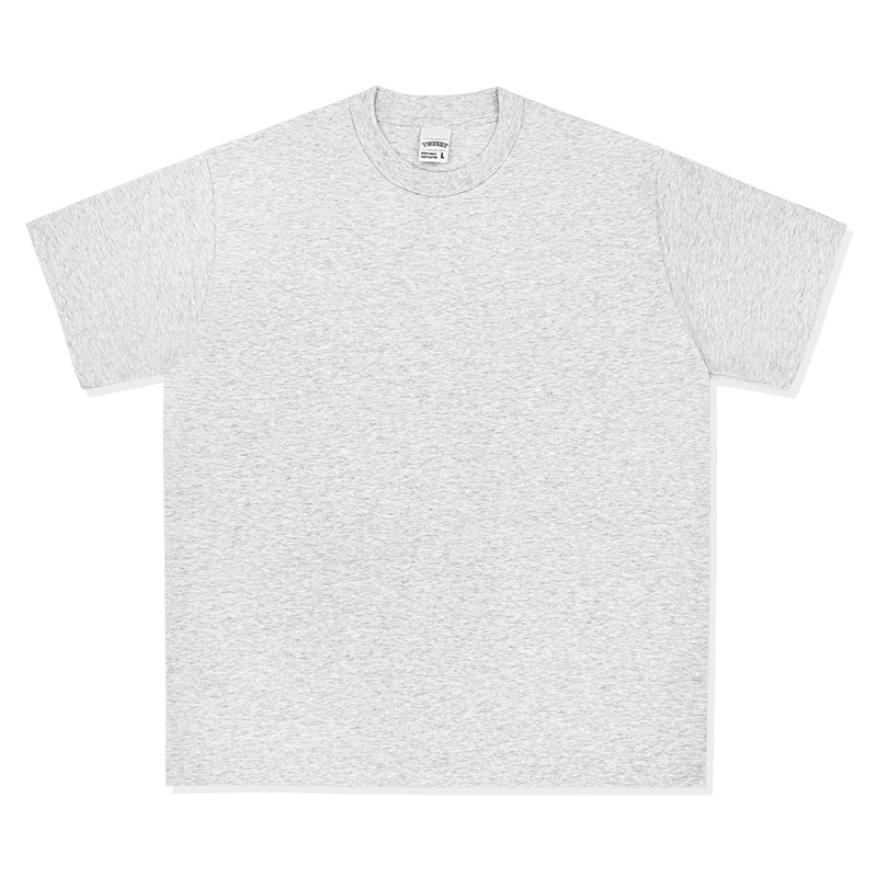Camiseta de manga corta retro desgastada de algodón pesado transfronterizo 260G versión de lavado de agua suelta cuello redondo de moda base lisa T