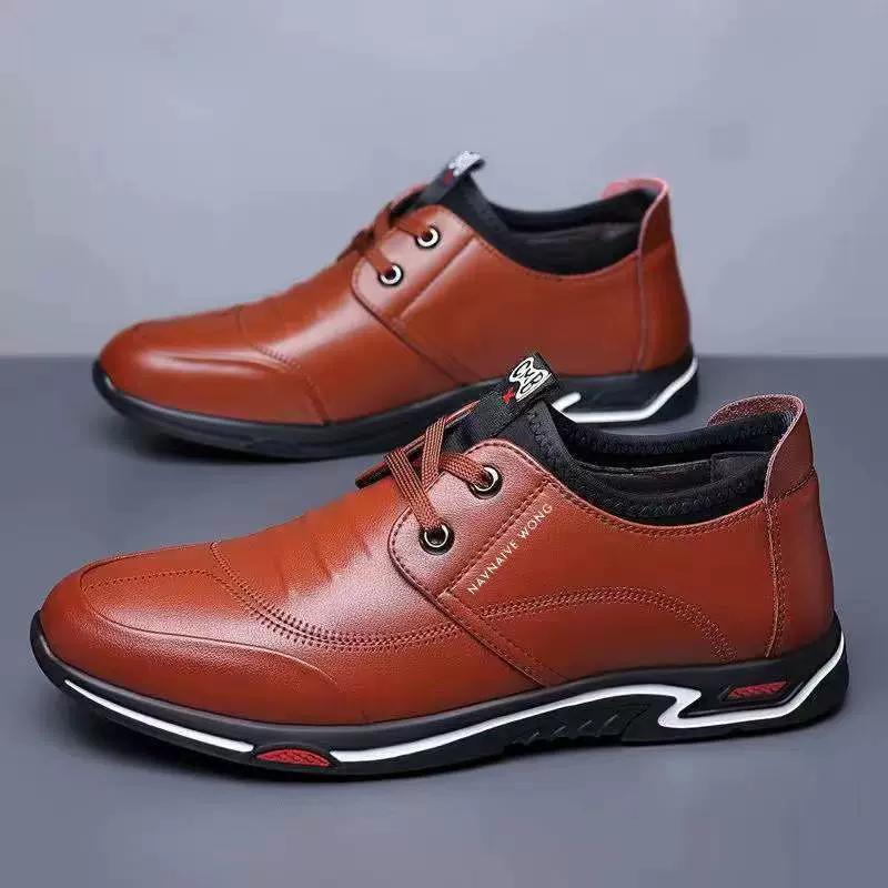 Footwear for leisure for leather shoes, low shoes, Korean style, autumn