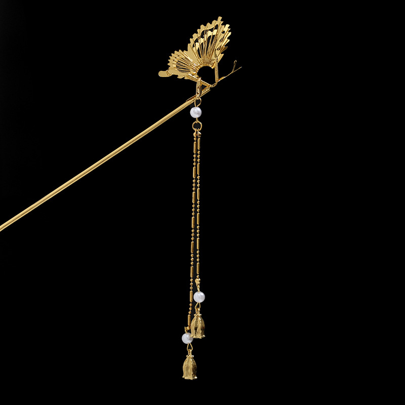 Rosa azul y blanco rhinestone flor horquilla mujeres de alto grado paso sacudida borla rizador de pelo horquilla estilo antiguo hanfu accesorios para el cabello otoño