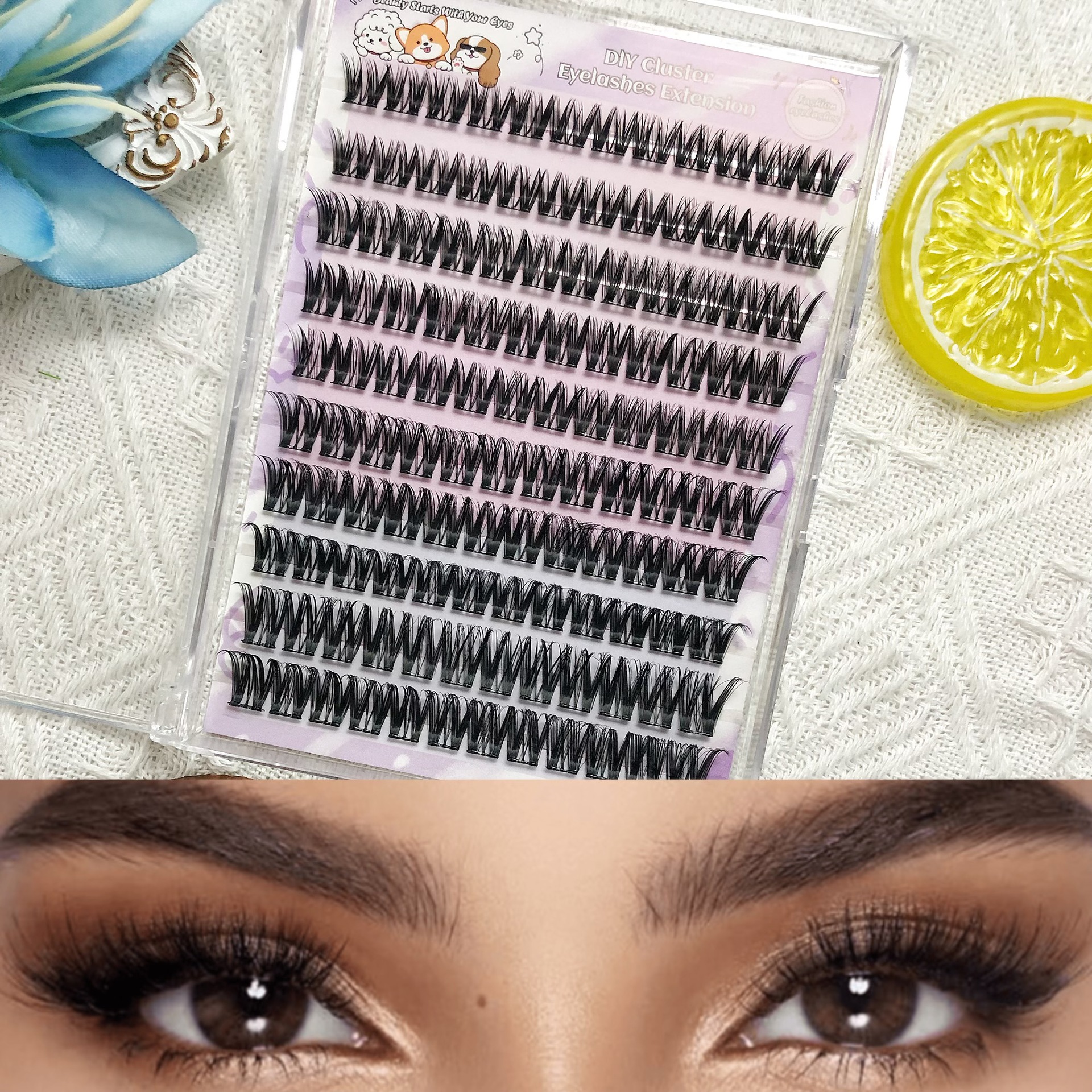 Nuevo conjunto de injerto de 10 filas MJ84 Amazon DIY en Europa y los Estados Unidos, pestañas falsas transfronterizas densas