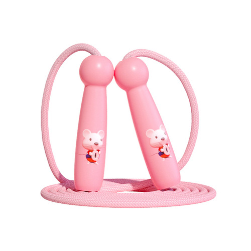 Knot-free children's skipping rope, durable cotton rope, cartoon skipping rope for primary school students, adjustable skipping rope for beginners