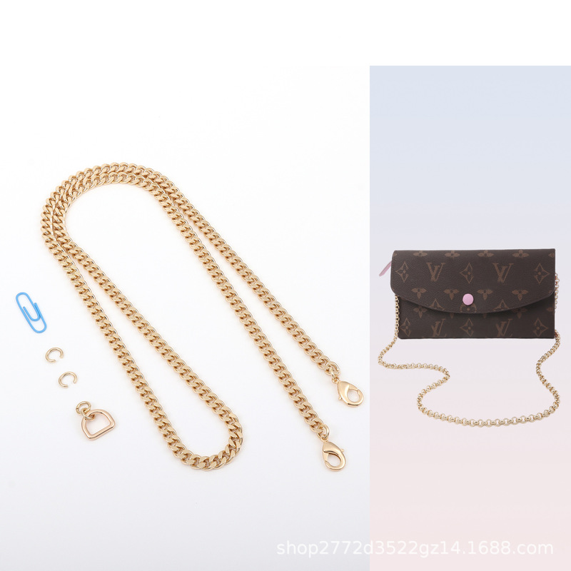 Suitable for lv wallet crossbody transformation clutch bag chain accessories three-in-one D Buckle Doudou wallet metal copper chain