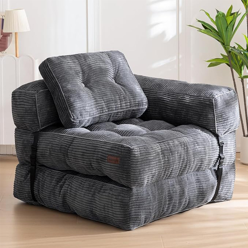 Sillón convertible plegable de Amazon transfronterizo con respaldo de almohada, sofá de compresión al vacío, espuma elástica de algodón roto