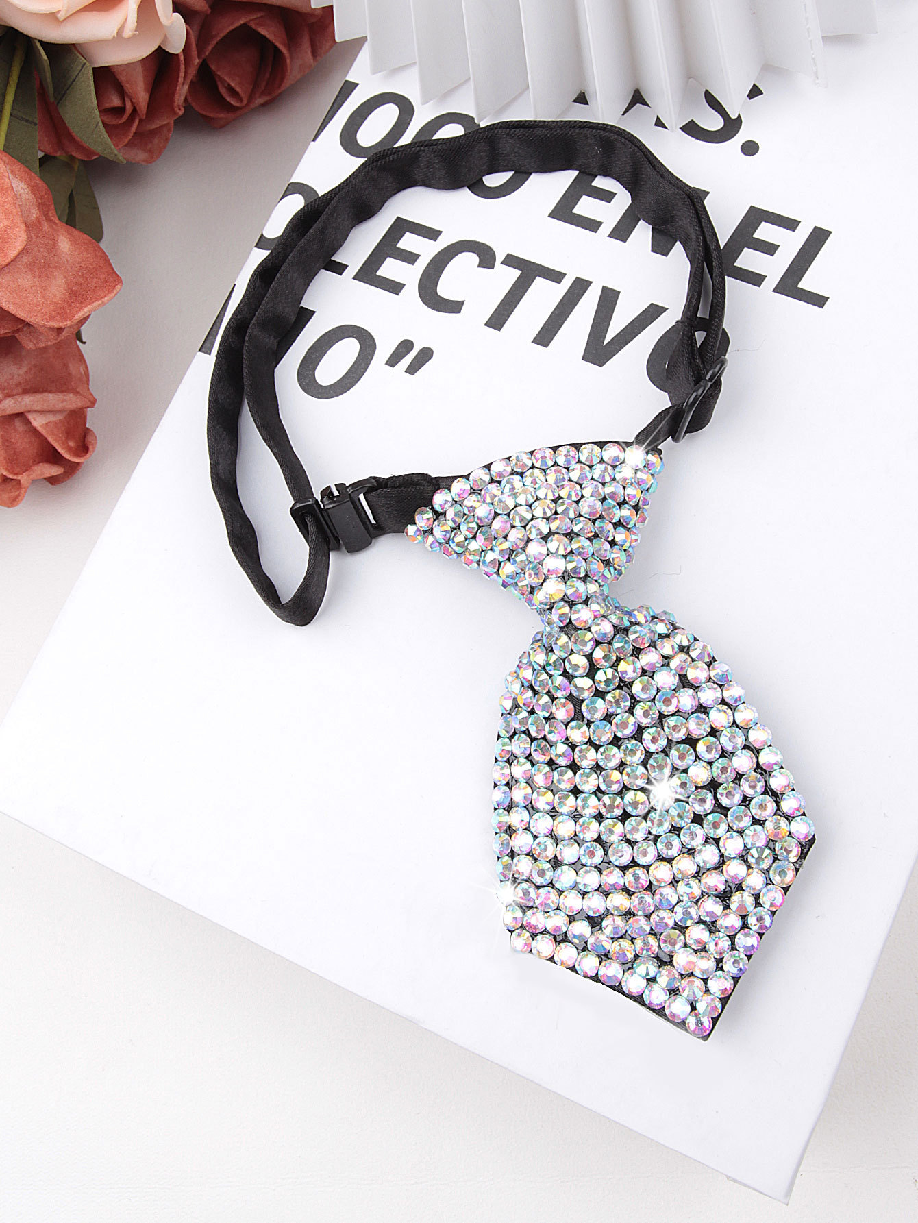 クロスボーダーの軽い豪華な黒いドリルのネクタイは怠け者のネクタイを調節できます。