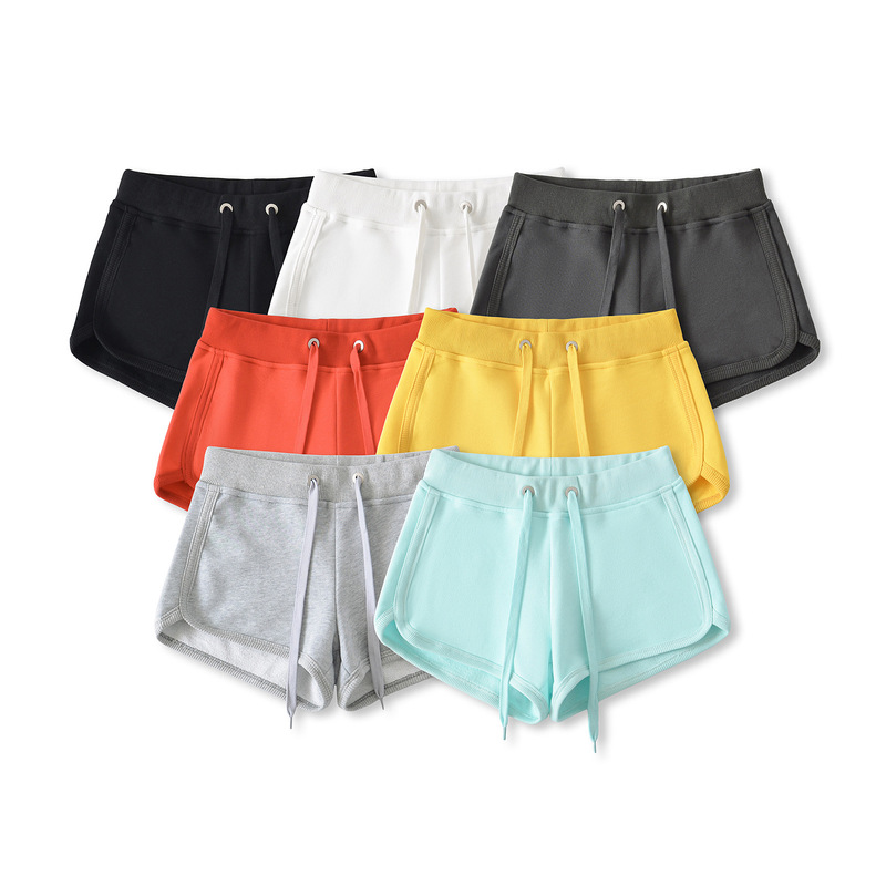 Candy Color Mid-waist Cotton Leg Showing Long Shorts Women's 2025 Summer New Drawstring Lace-up Home Casual Yoga Hot Pants Candy Color Mid-waist Cotton Leg Showing Long Shorts Women's 2025 Summer New Drawstring Lace-up Home Casual Yoga Hot Pants