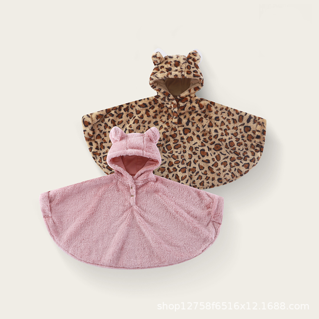 婴儿斗篷秋冬装新生宝宝外出披风加绒防风抱被洋气儿童披肩保暖