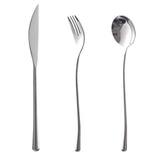 Mirror Western-style knife, fork and spoon three-piece set for ins posing artifact 304 stainless steel household tableware simple design