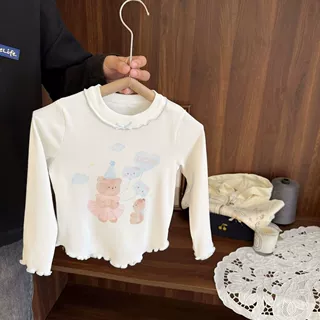 女童长袖T恤2025秋季新款卡通印花衣服女宝宝打底衫百搭洋气上衣