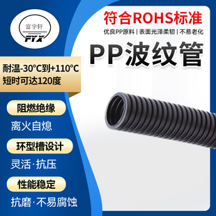 Fuyuxuan Spot Supply Black Corrugated Tube Single Wall Wire Sheath Car Wiring Harness Corrugated Tube