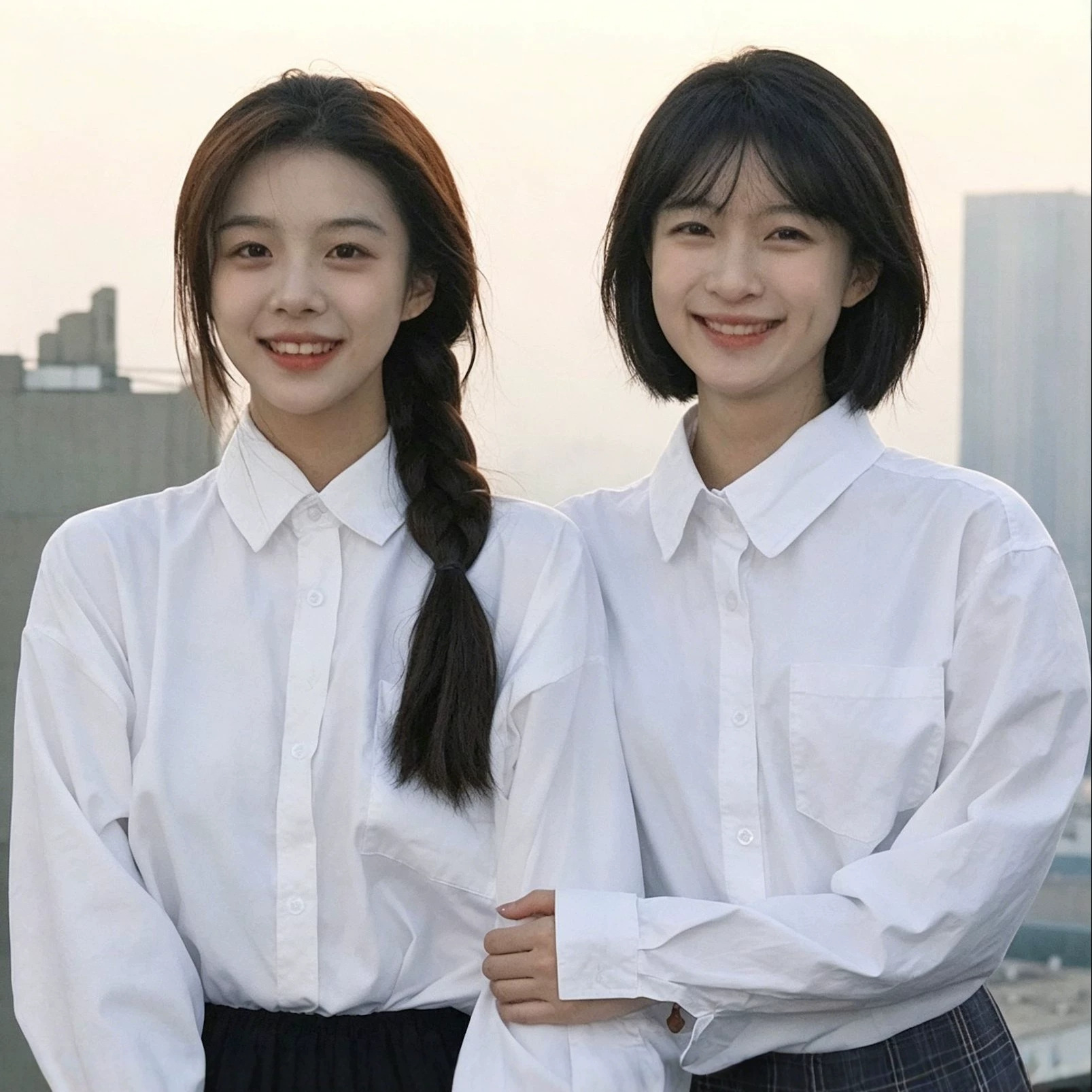 Afy-(with Pockets) Uniform Shirt, White Long-Sleeved Shirt for Students, Suitable for Spring, Summer, Autumn, and Winter, No Returns or Exchanges Allowed