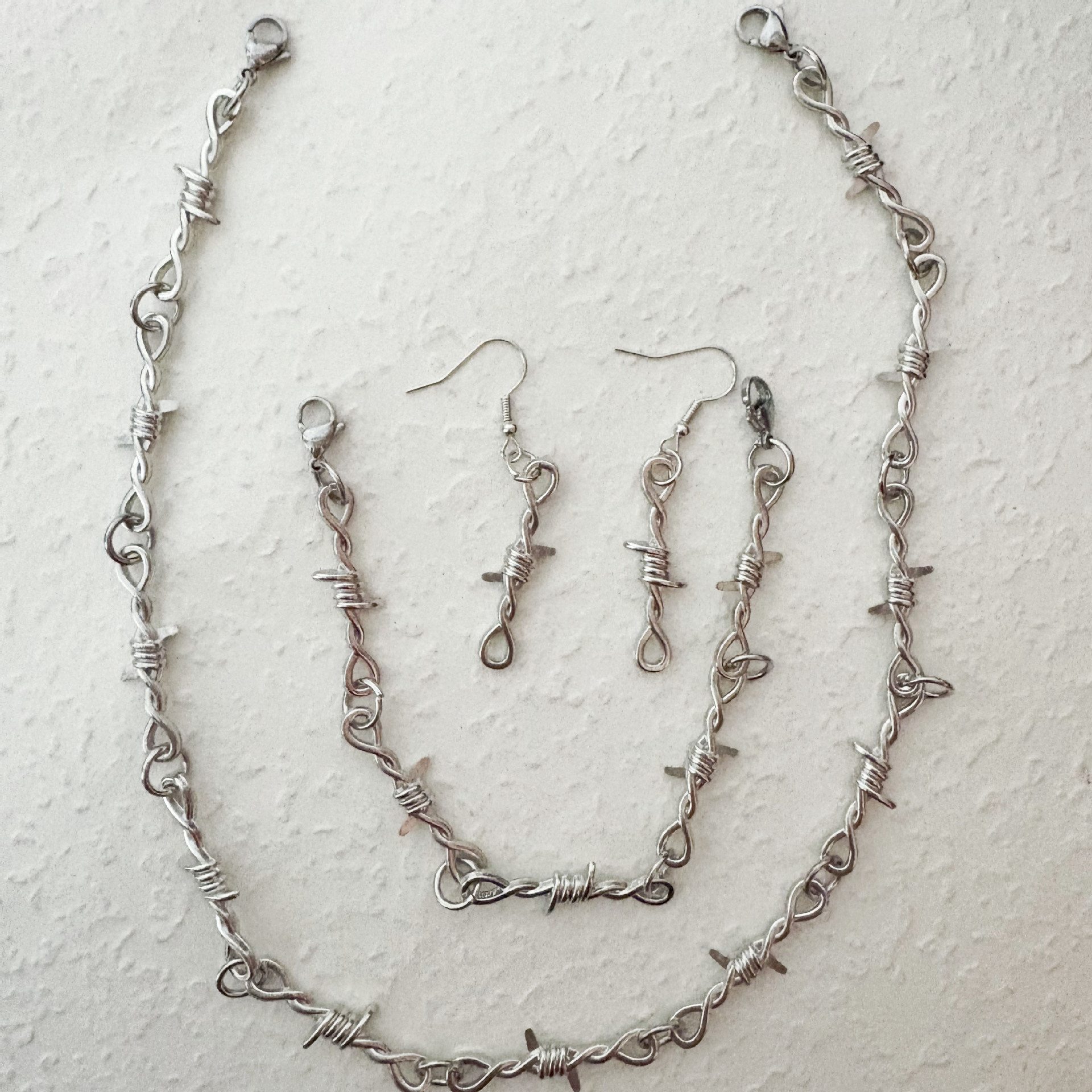 wish跨境小铁荆棘嘻哈哥特式欧美朋克风铁丝网小刺链项圈男女项链