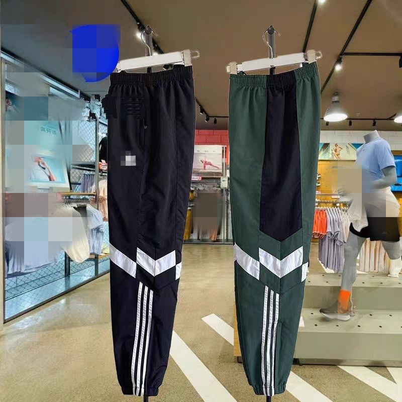 春と秋の刺繍入り男性と女性の織物速乾性カジュアル通気性レッグタイ織ズボンスポーツカジュアルパンツ 7324|undefined
